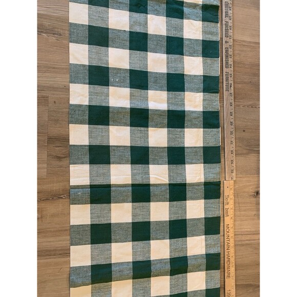 Country Plaid Valance green & off white 15" x 72” (100% cotton) checkered - Picture 3 of 11